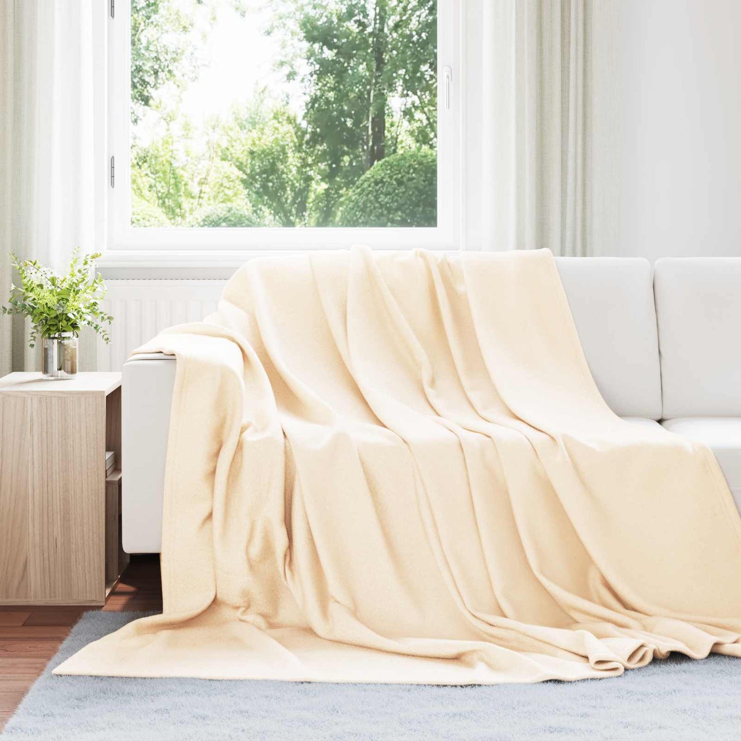 Kastepledd 6 pcs Krem 240 x 220 cm Fleece