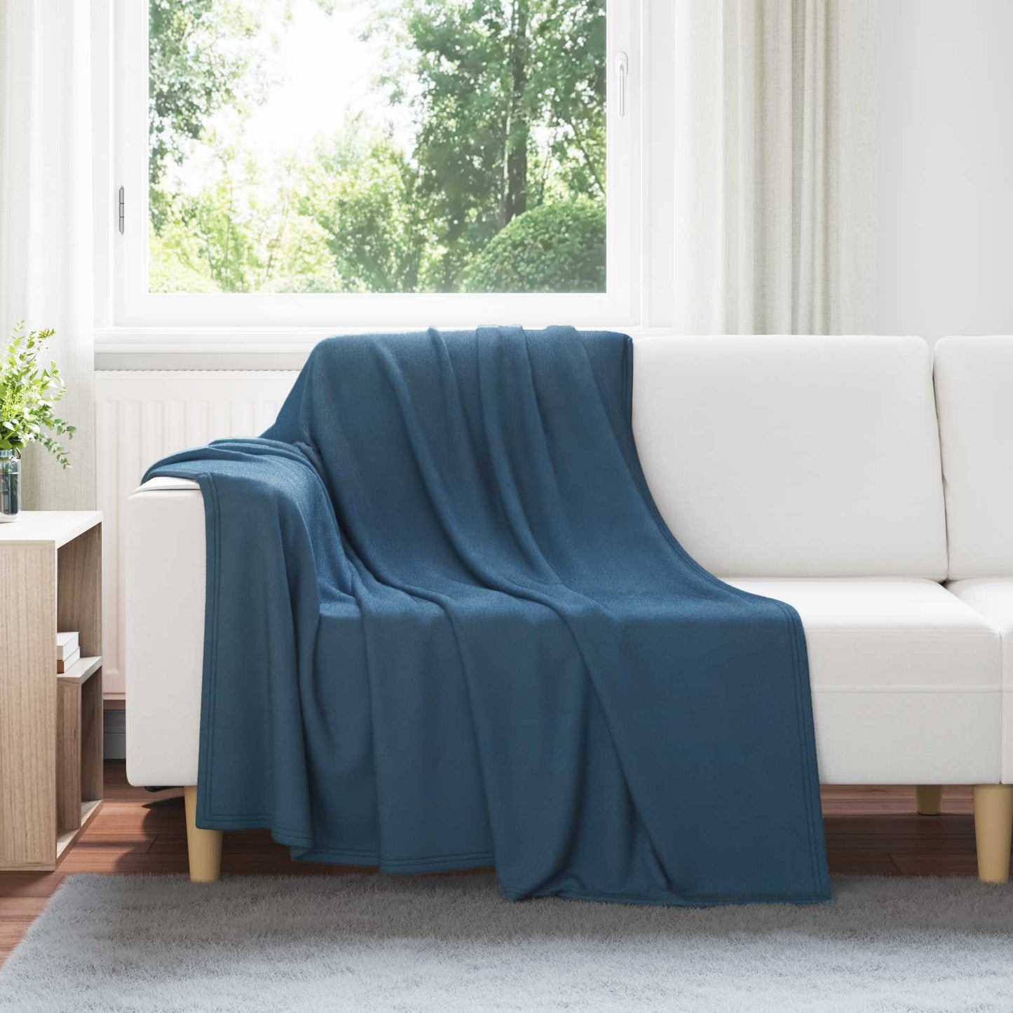 Kastepledd 24 pcs Marineblå 200 x 150 cm Fleece