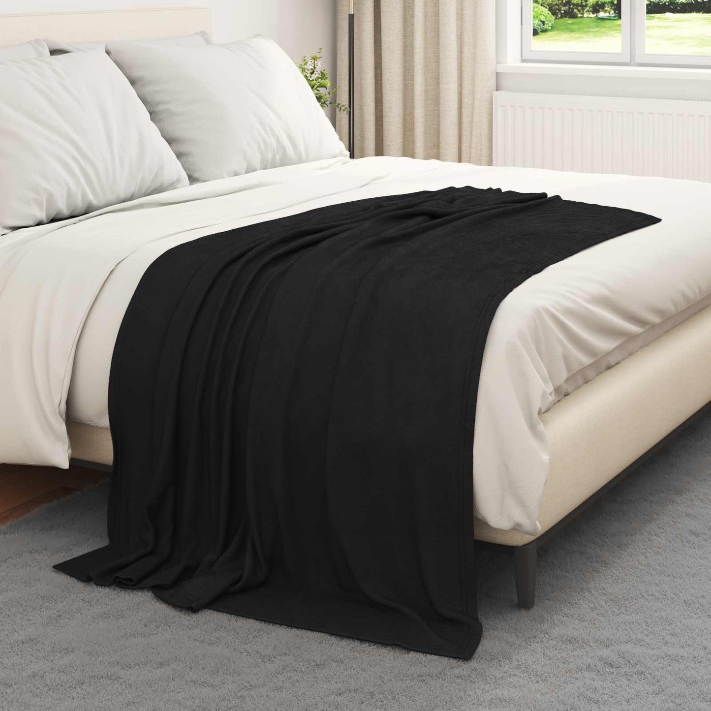 Kastepledd 24 pcs Svart 170 x 130 cm Fleece