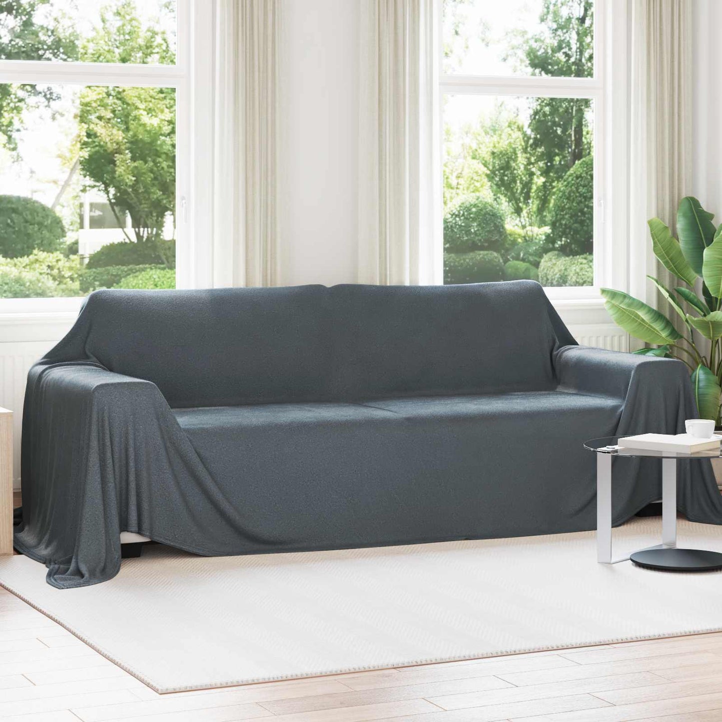 Kastepledd 6 pcs Mørkegrå 350 x 270 cm Fleece