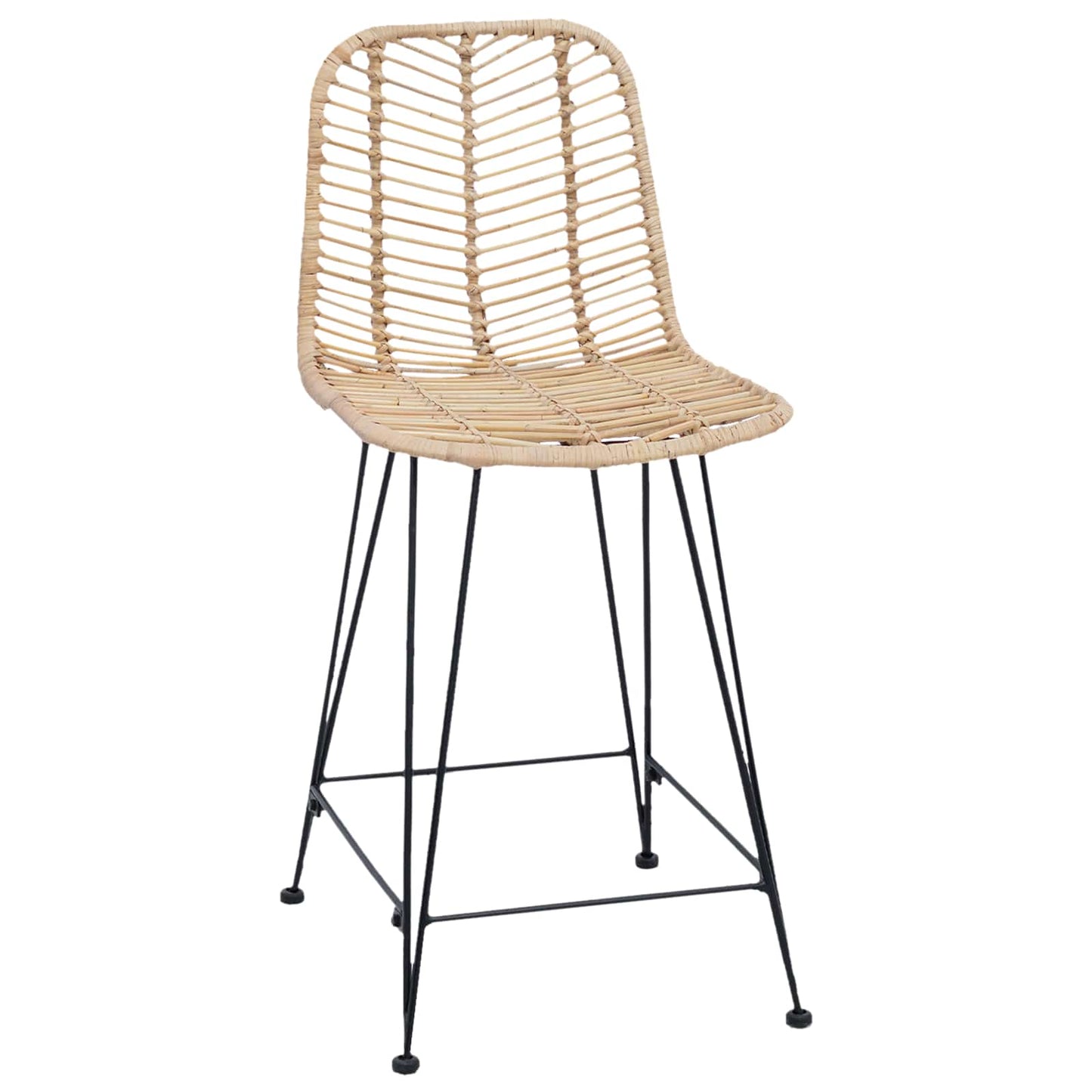 Barstol 2 pcs 44,5 x 54,5 x 97,5 cm Rattan og Jern