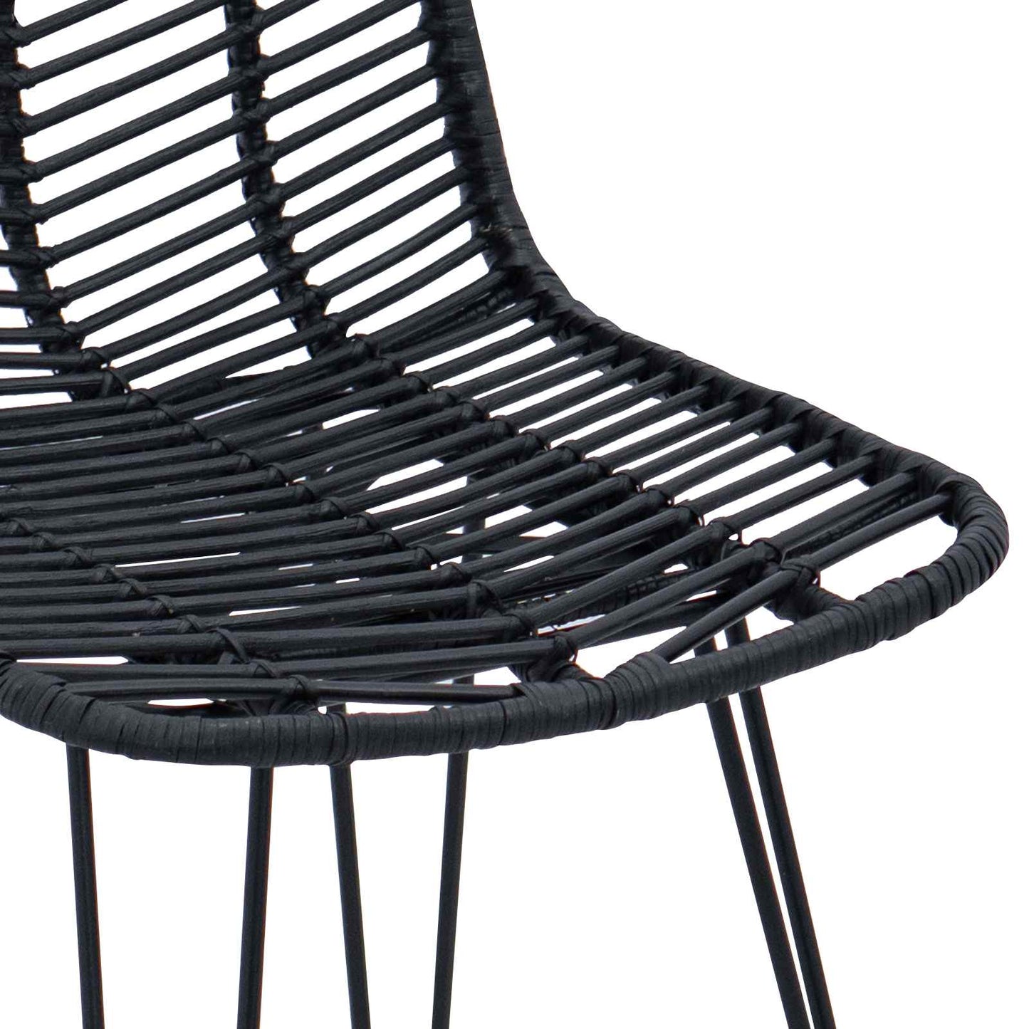 Barstol 2 pcs 44,5 x 54,5 x 97,5 cm Rattan og Jern