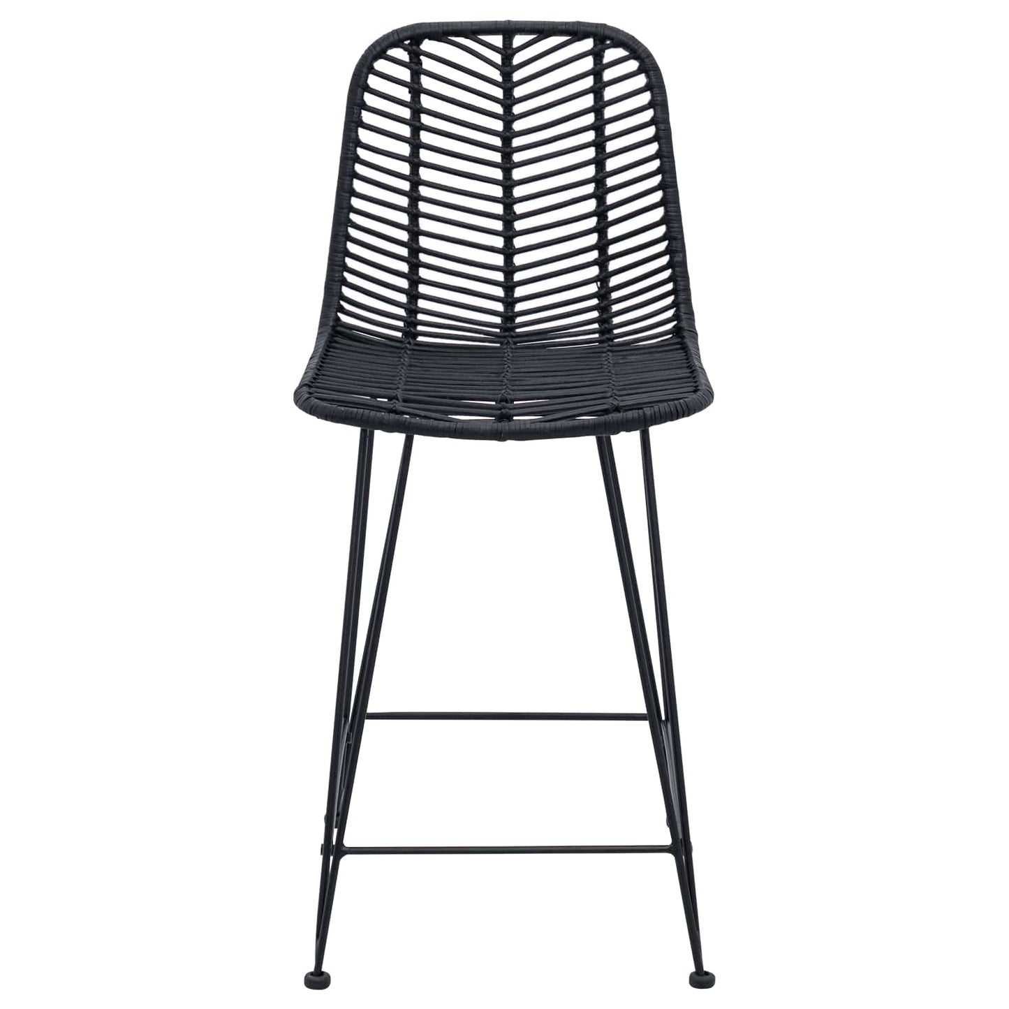 Barstol 2 pcs 44,5 x 54,5 x 97,5 cm Rattan og Jern