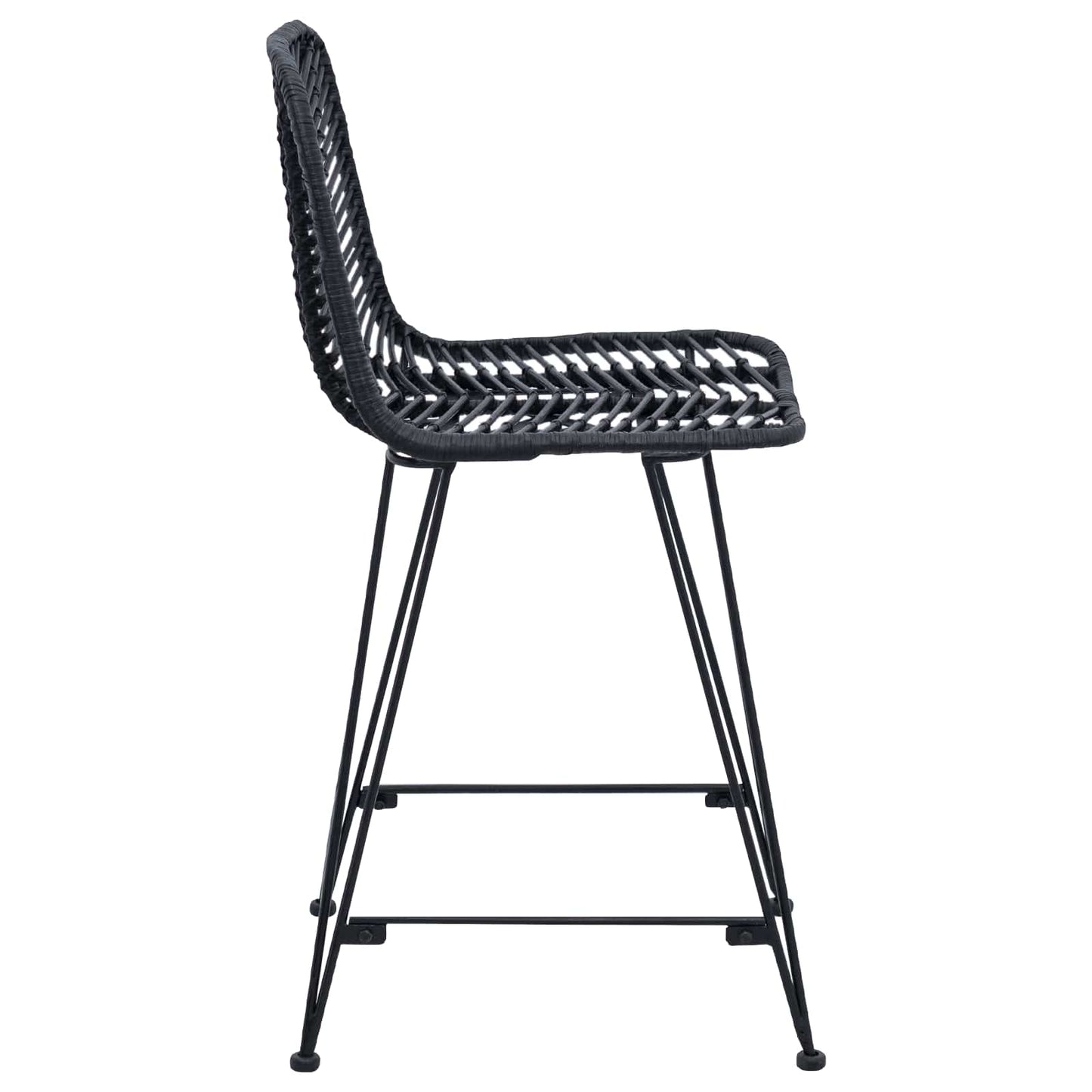 Barstol 2 pcs 44,5 x 54,5 x 97,5 cm Rattan og Jern