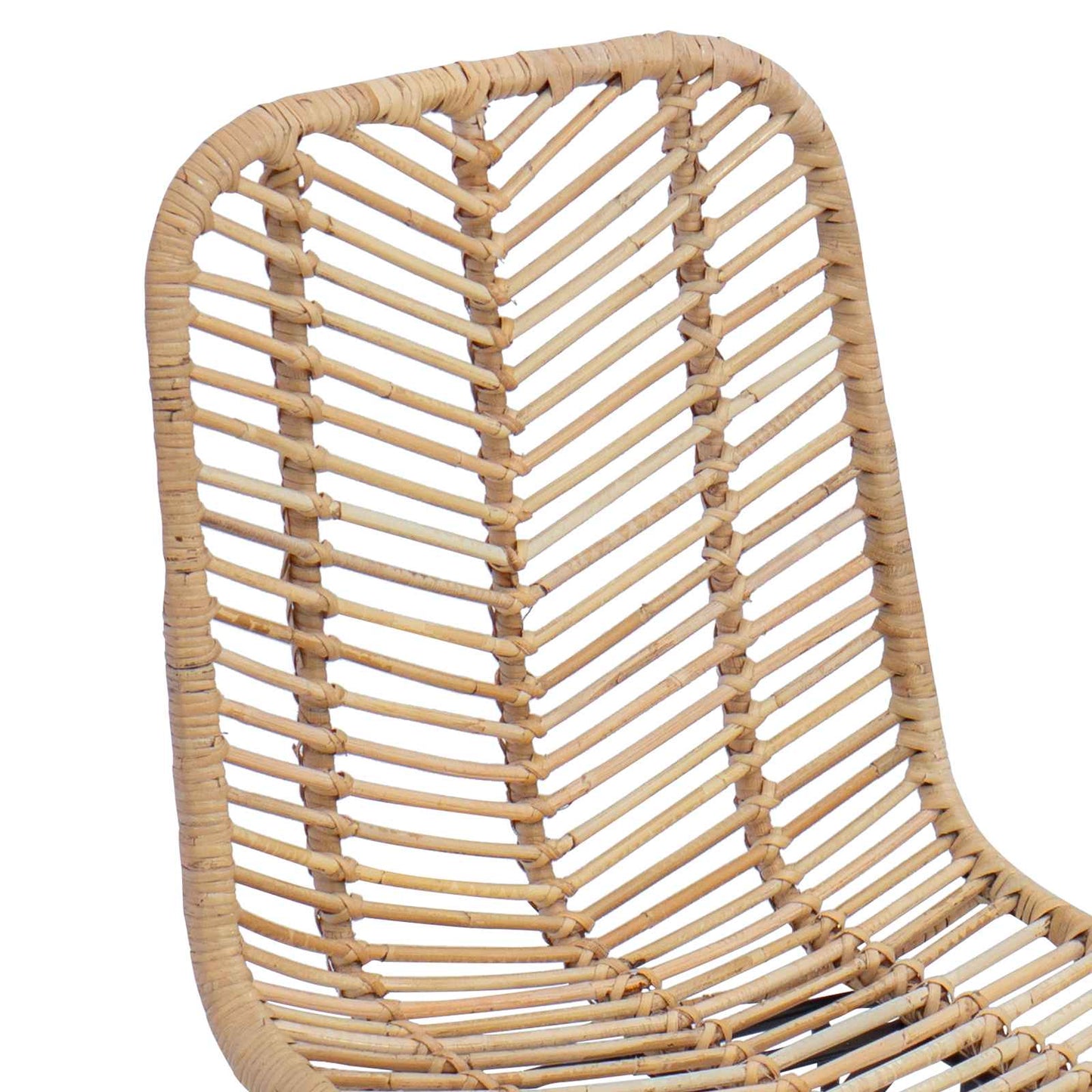 Spisestuestol 2 pcs Rattan og Jern Naturlig 44,5 x 54,5 x 85 cm