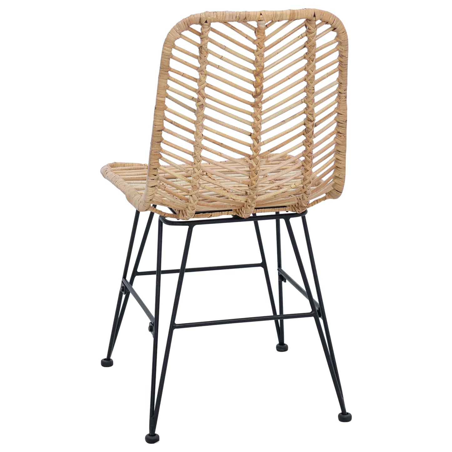 Spisestuestol 2 pcs Rattan og Jern Naturlig 44,5 x 54,5 x 85 cm