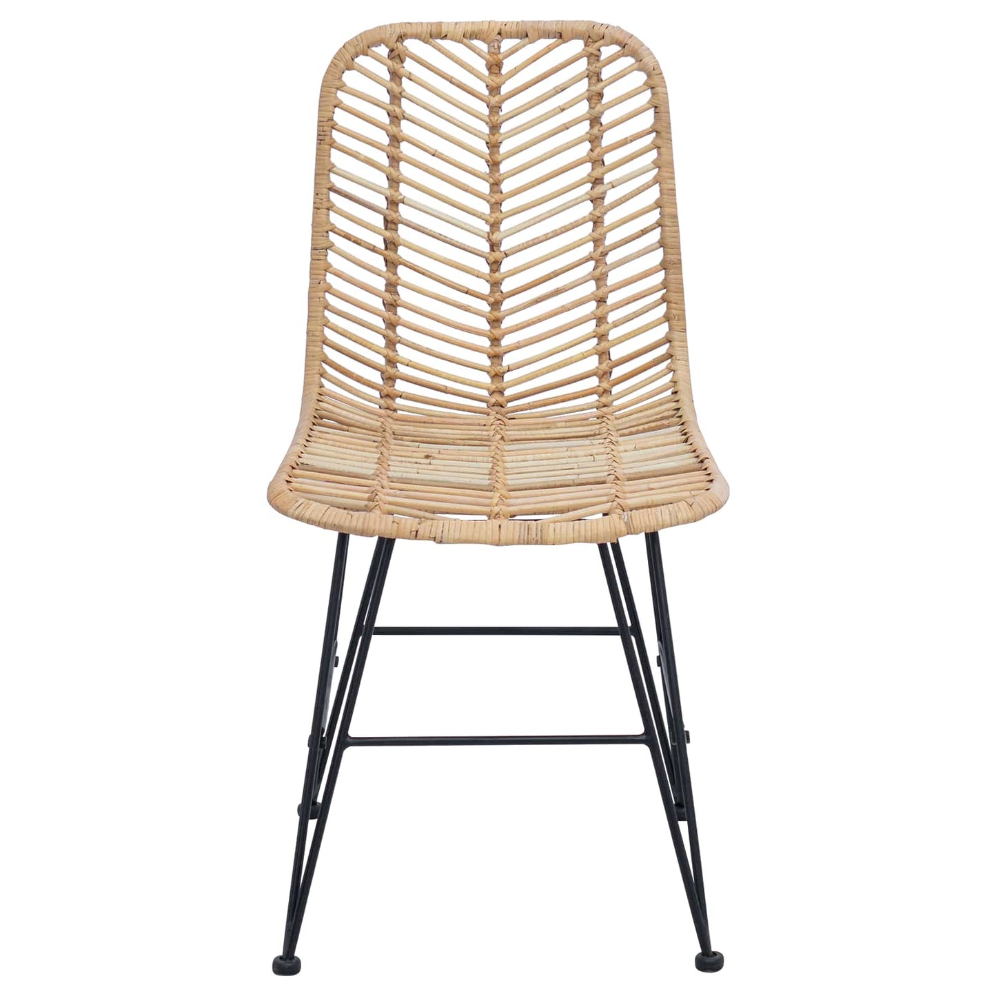 Spisestuestol 2 pcs Rattan og Jern Naturlig 44,5 x 54,5 x 85 cm