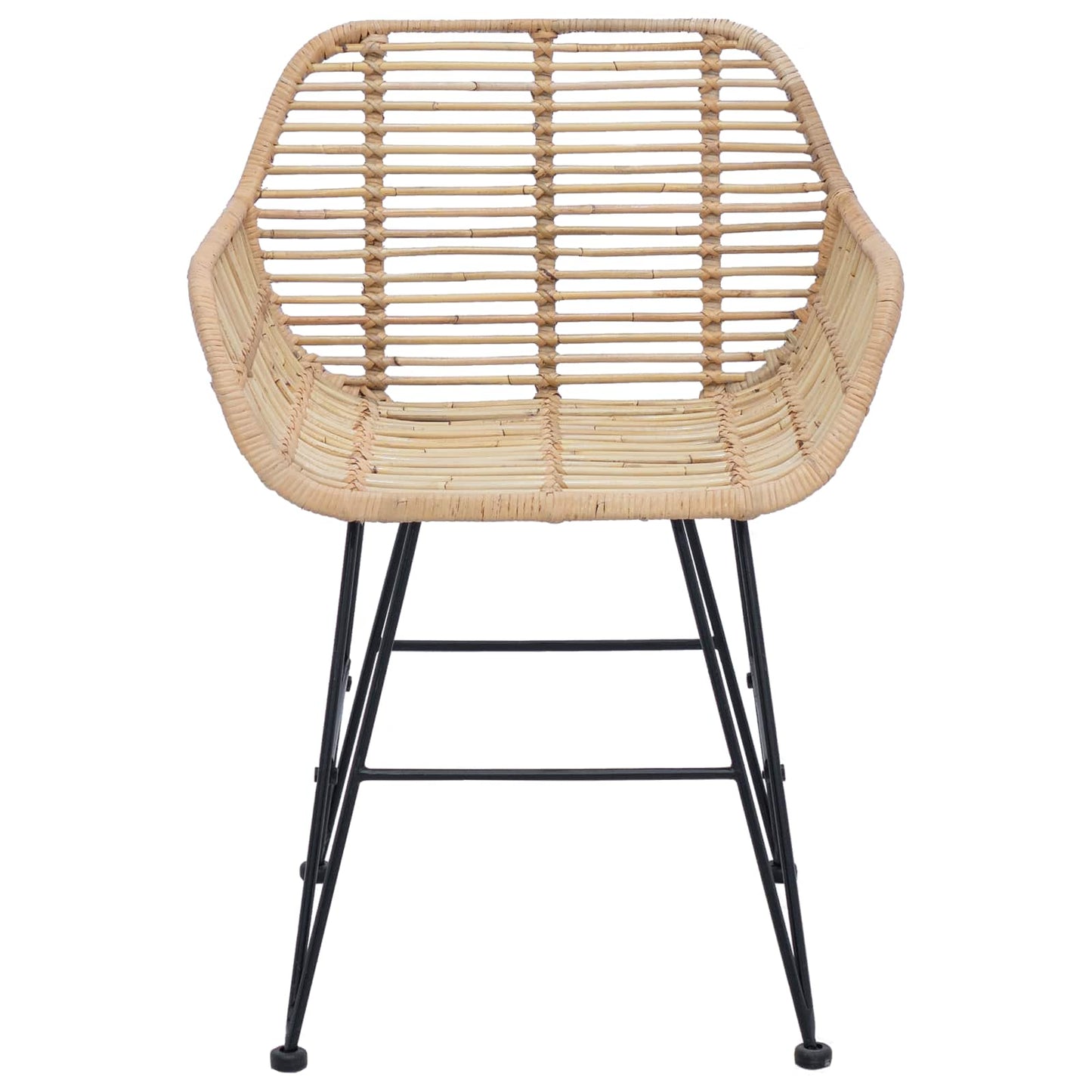 Spisestuestol 2 pcs Rattan og Jern Naturlig 55 x 50 x 74 cm