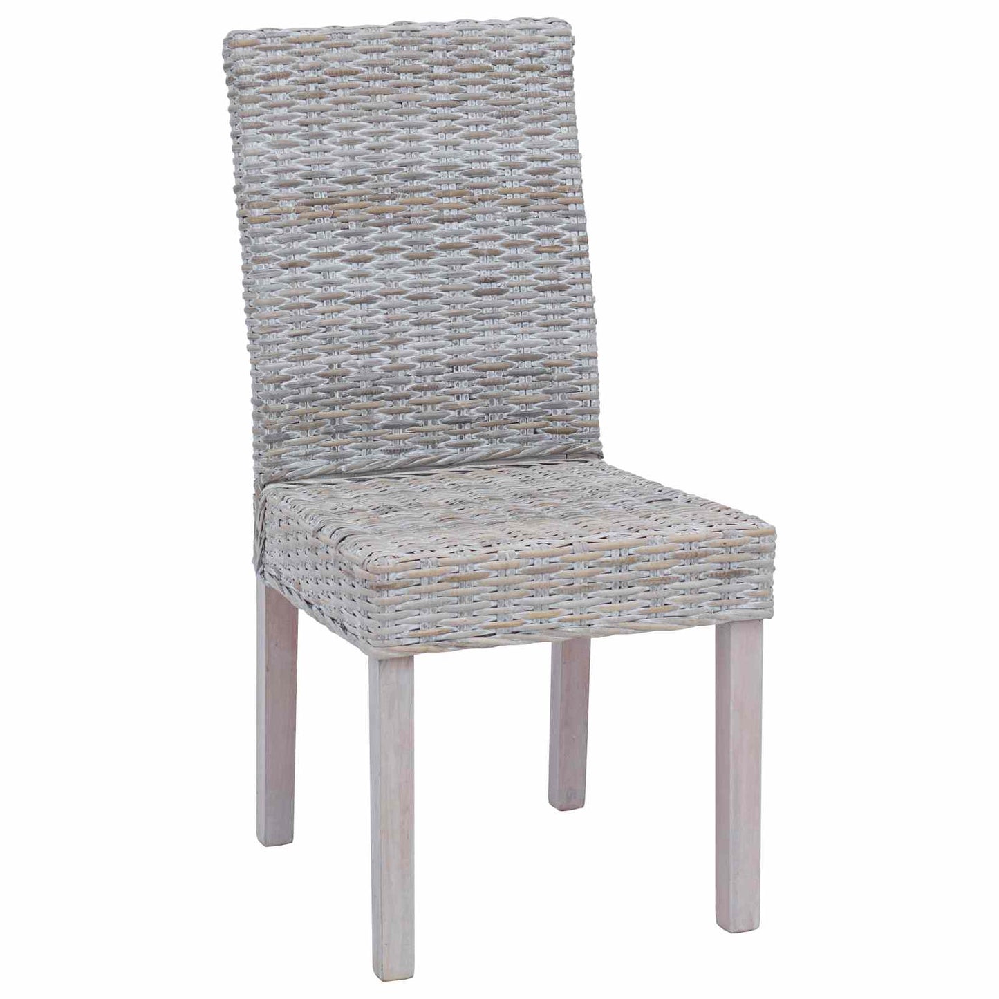Spisestuestol 2 pcs Kubu rotting og solid mahogni tre Hvitvask