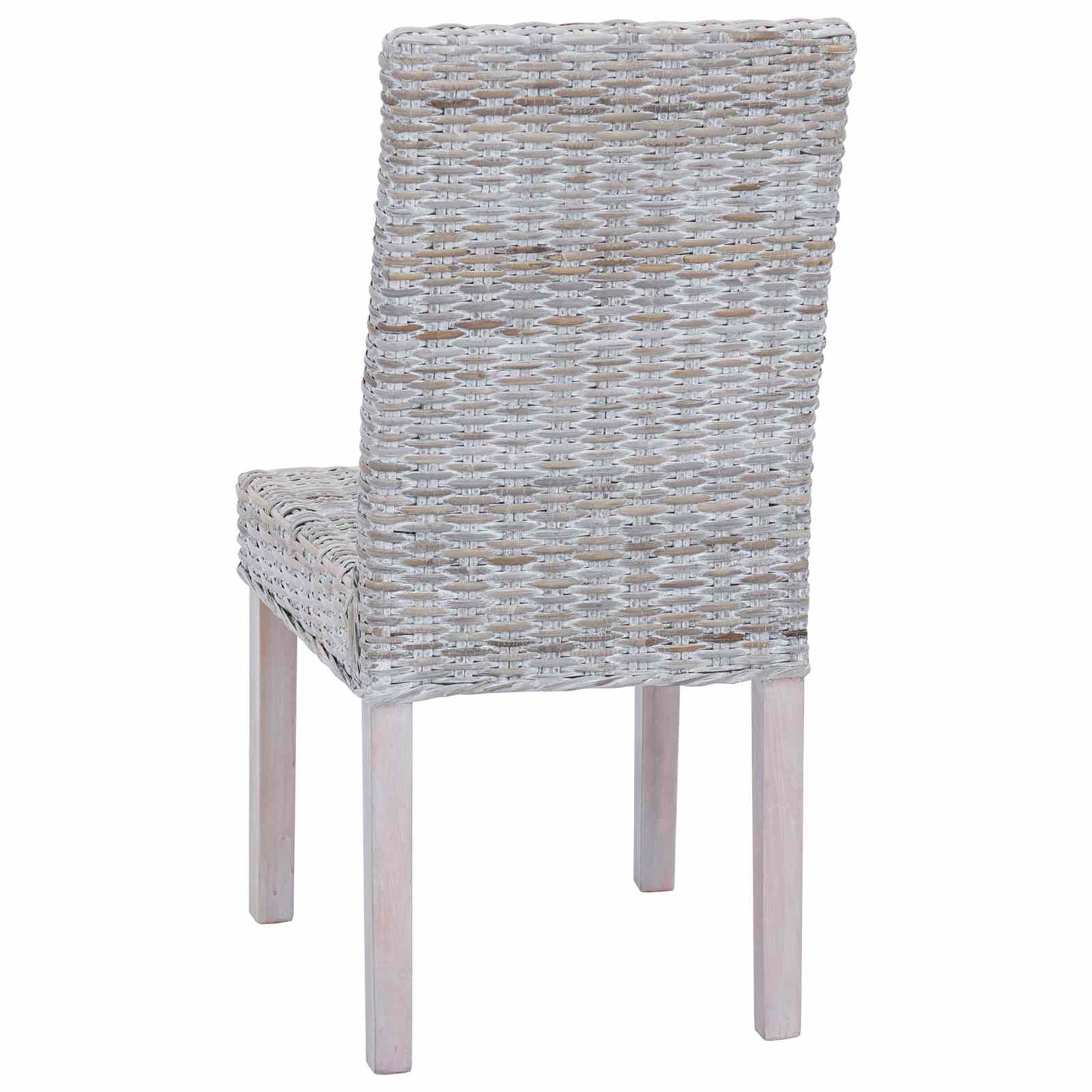 Spisestuestol 2 pcs Kubu rotting og solid mahogni tre Hvitvask