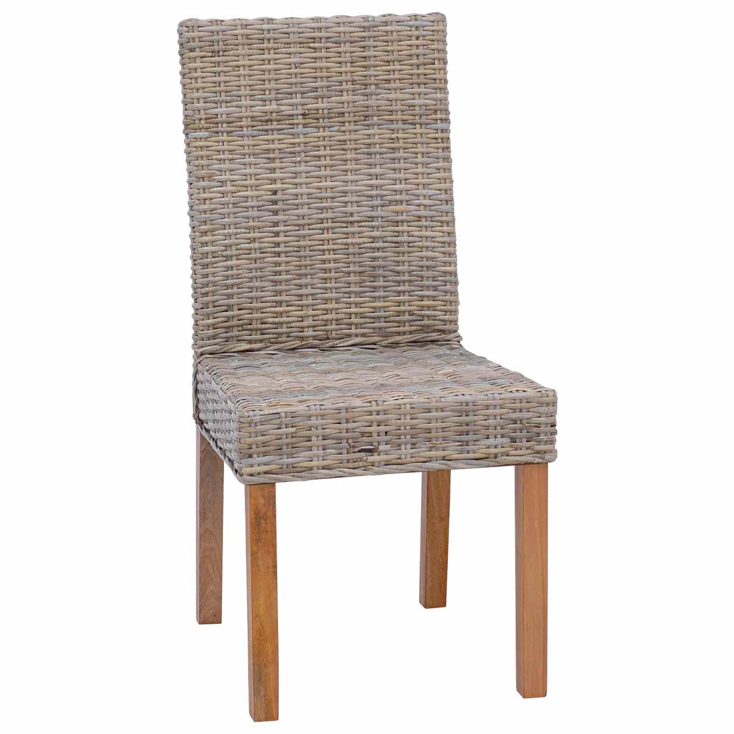 Spisestuestol 2 pcs Kubu rotting og solid mahogni tre Kubu Grå