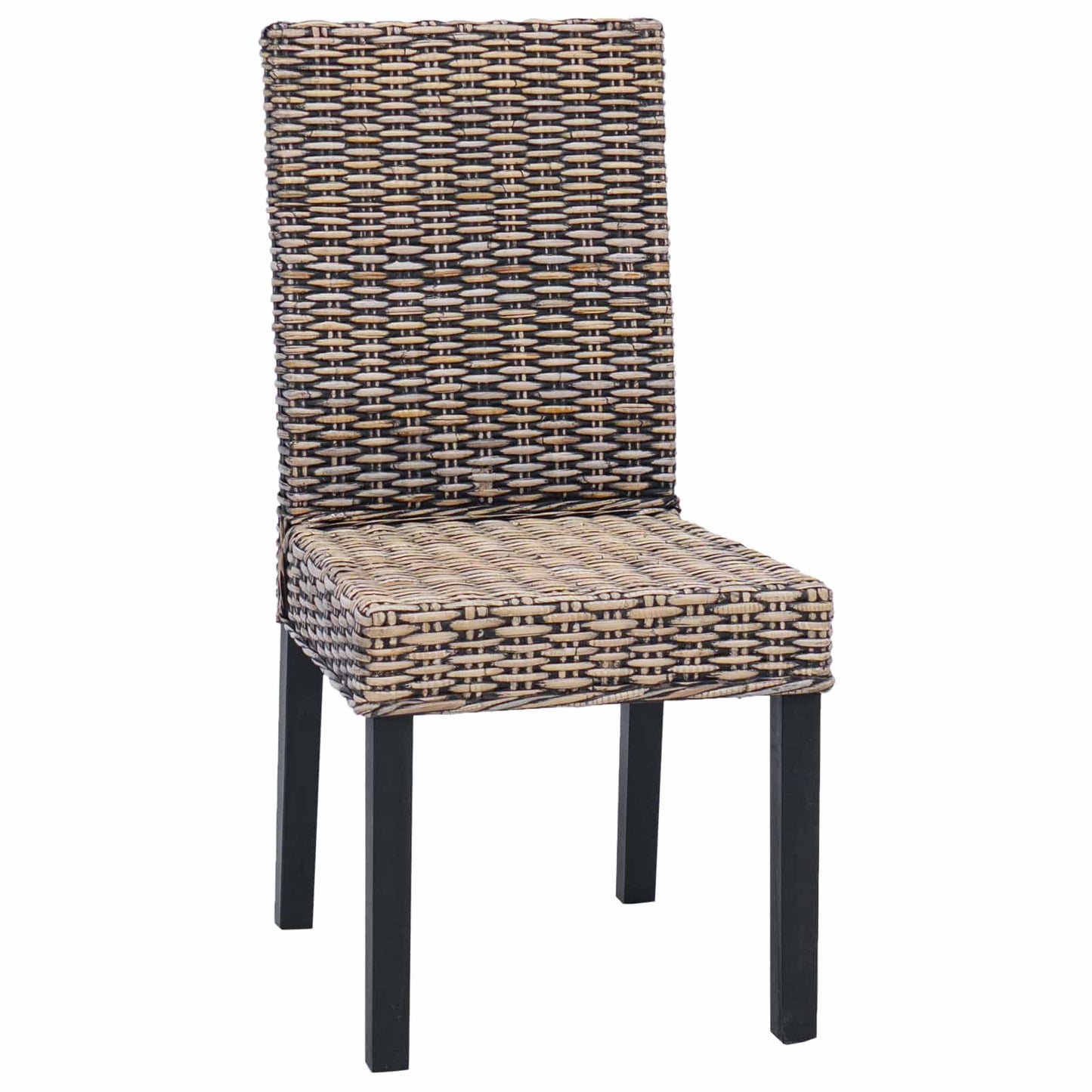 Spisestuestol 2 pcs Kubu rotting og solid mahogni tre Svartvask