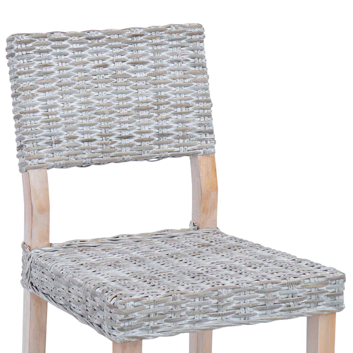 Spisestuestol 2 pcs Kubu Rattan Hvitvask 46 x 55 x 84 cm