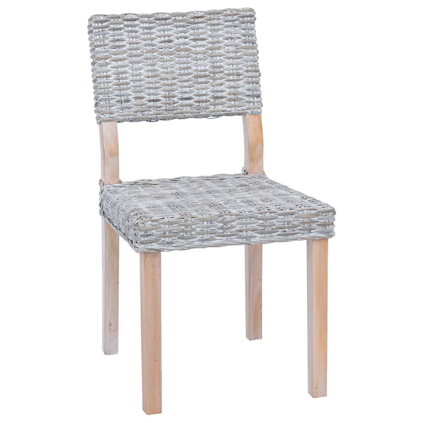 Spisestuestol 2 pcs Kubu Rattan Hvitvask 46 x 55 x 84 cm