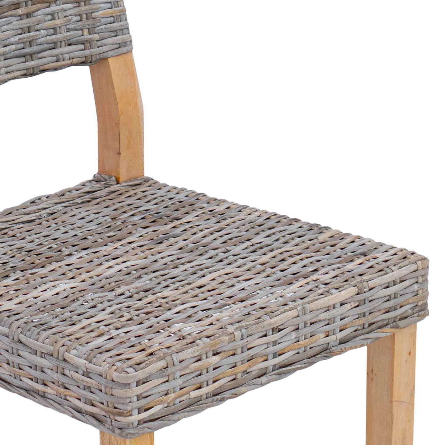 Spisestuestol 2 pcs Kubu Rattan Kubu Grå 46 x 55 x 84 cm