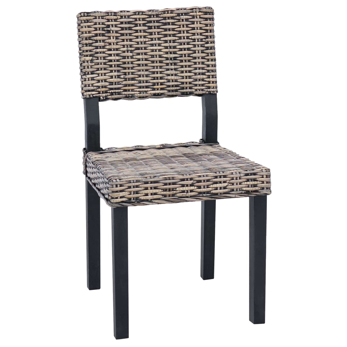 Spisestuestol 2 pcs Kubu Rattan Svartvask 46 x 55 x 84 cm