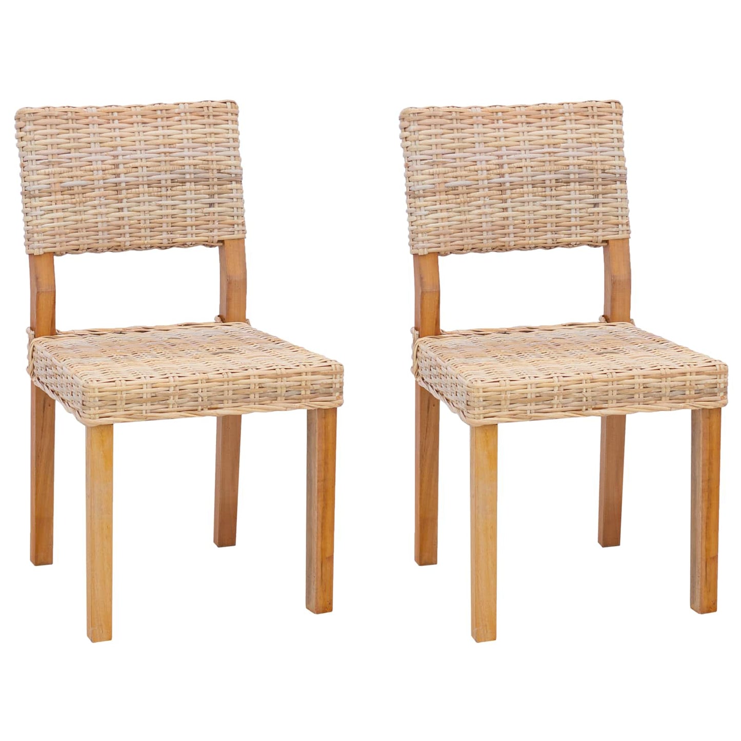 Spisestuestol 2 pcs Kubu Rattan Naturlig 46 x 55 x 84 cm