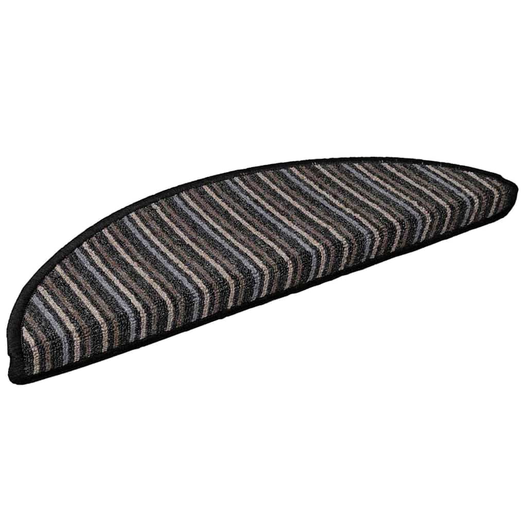 Selvlimende trappematter 15 pcs Antrasitt 56 x 17 x 3 cm