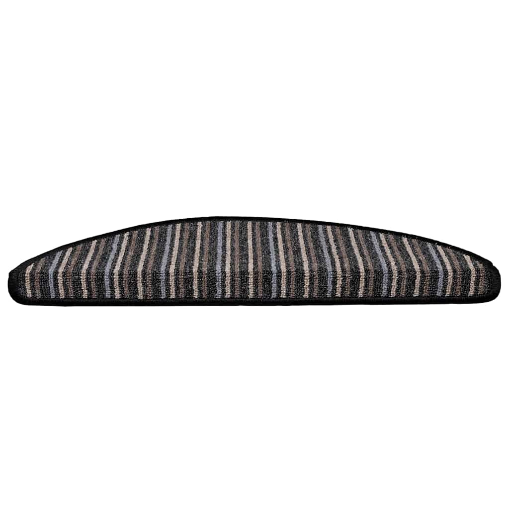 Selvlimende trappematter 15 pcs Antrasitt 56 x 17 x 3 cm