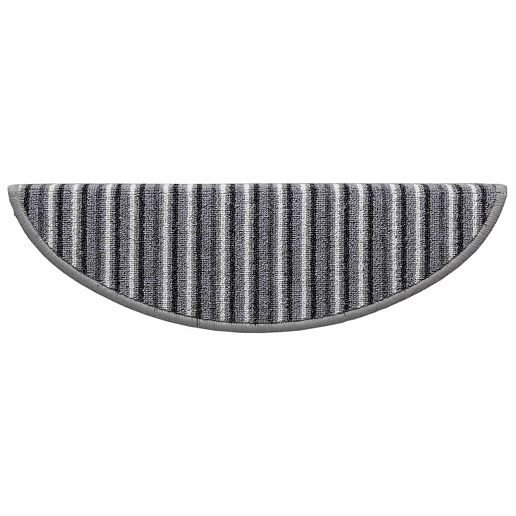 Selvlimende trappematter 15 pcs Grå 56 x 17 x 3 cm