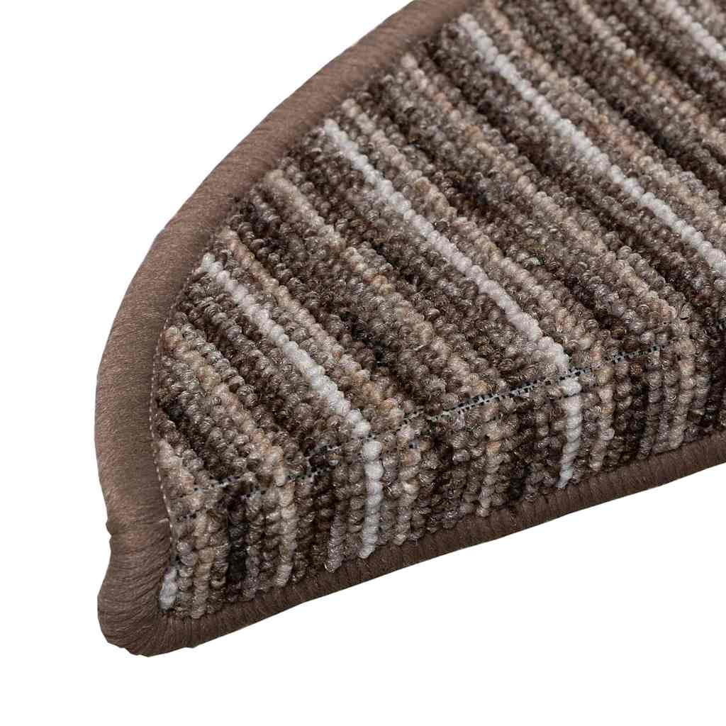 Selvlimende trappematter 15 pcs Brun 56 x 17 x 3 cm