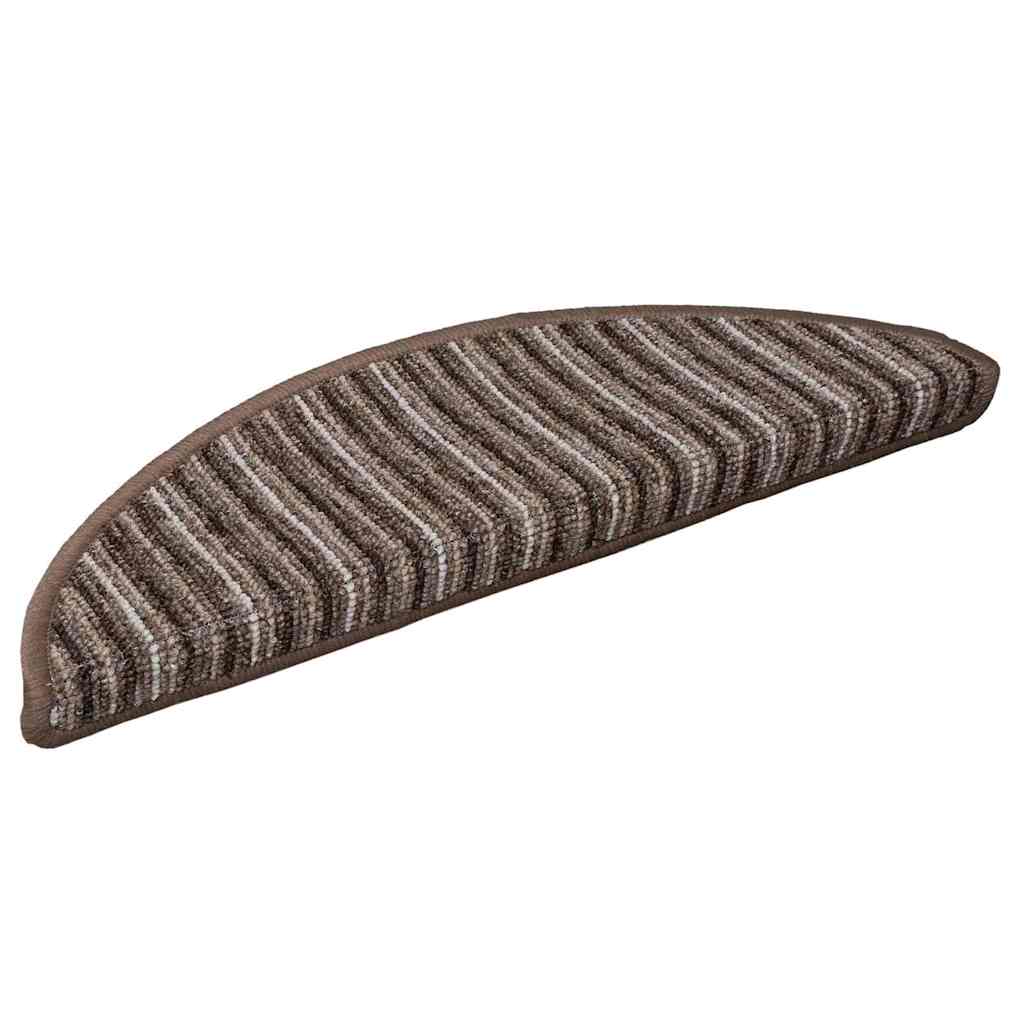 Selvlimende trappematter 15 pcs Brun 56 x 17 x 3 cm