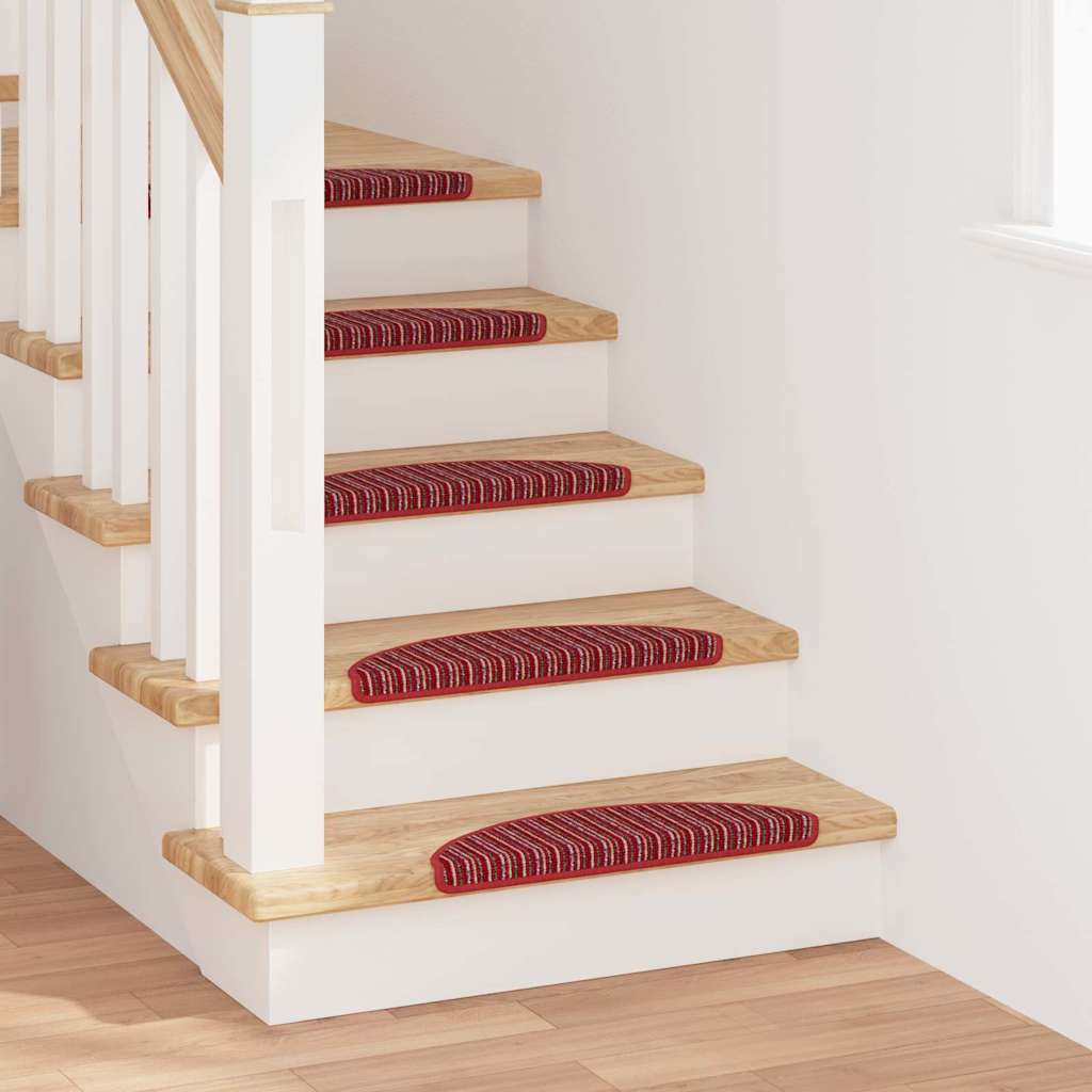 Selvlimende trappematter 15 pcs Rød 56 x 17 x 3 cm
