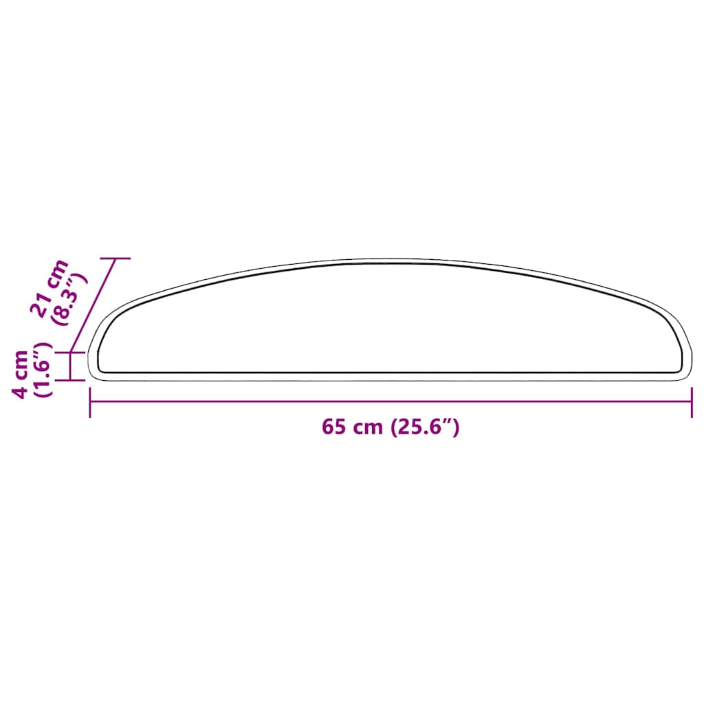 Selvlimende trappematter 15 pcs Antrasitt 65 x 21 x 4 cm