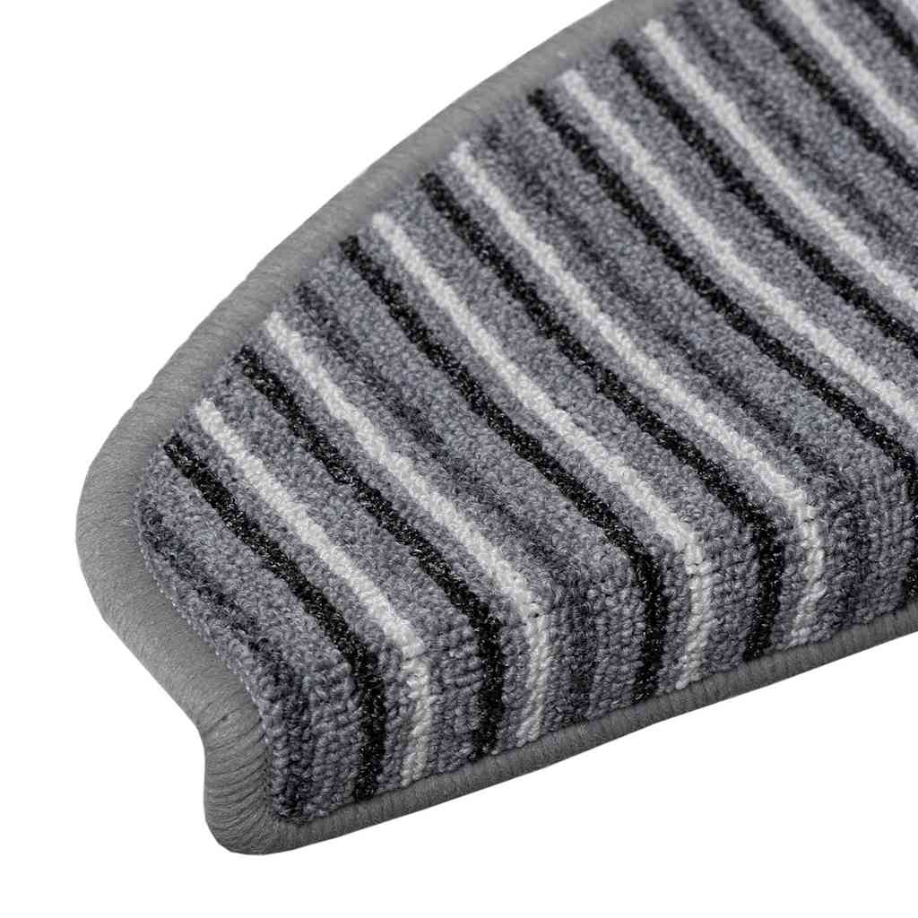 Selvlimende trappematter 15 pcs Grå 65 x 21 x 4 cm