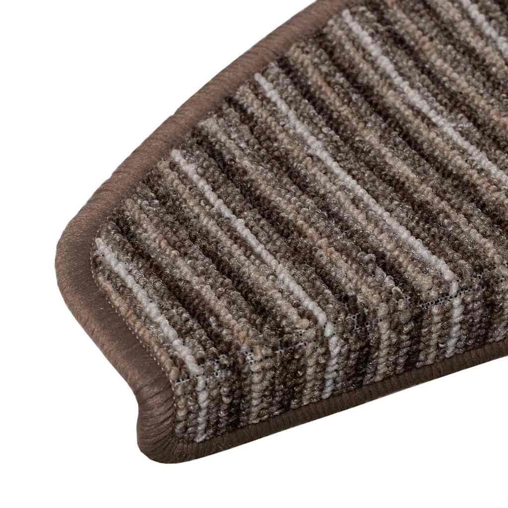 Selvlimende trappematter 15 pcs Brun 65 x 21 x 4 cm