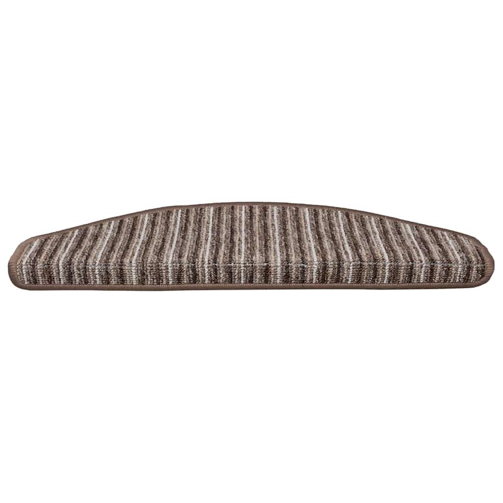Selvlimende trappematter 15 pcs Brun 65 x 21 x 4 cm