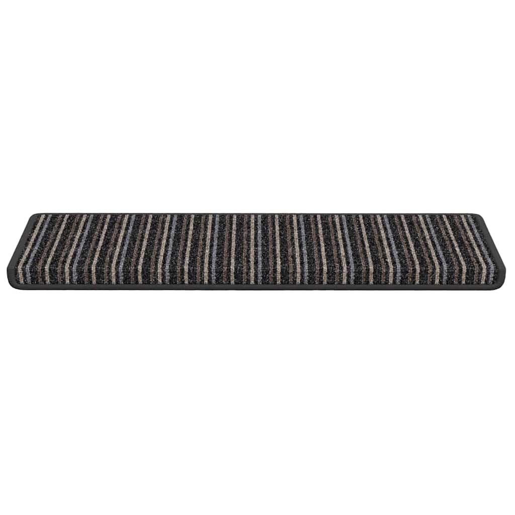 Selvlimende trappematter 15 pcs Antrasitt 65 x 21 x 4 cm