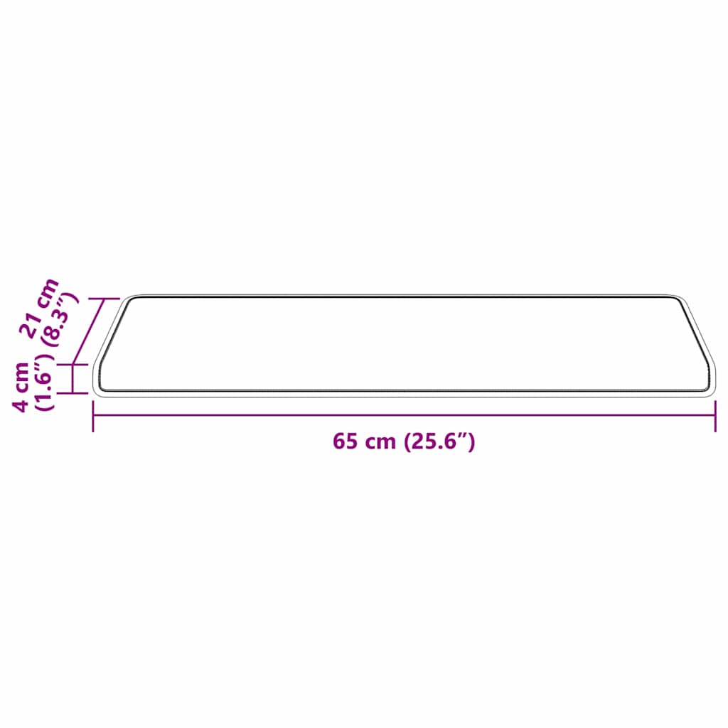 Selvlimende trappematter 15 pcs Antrasitt 65 x 21 x 4 cm