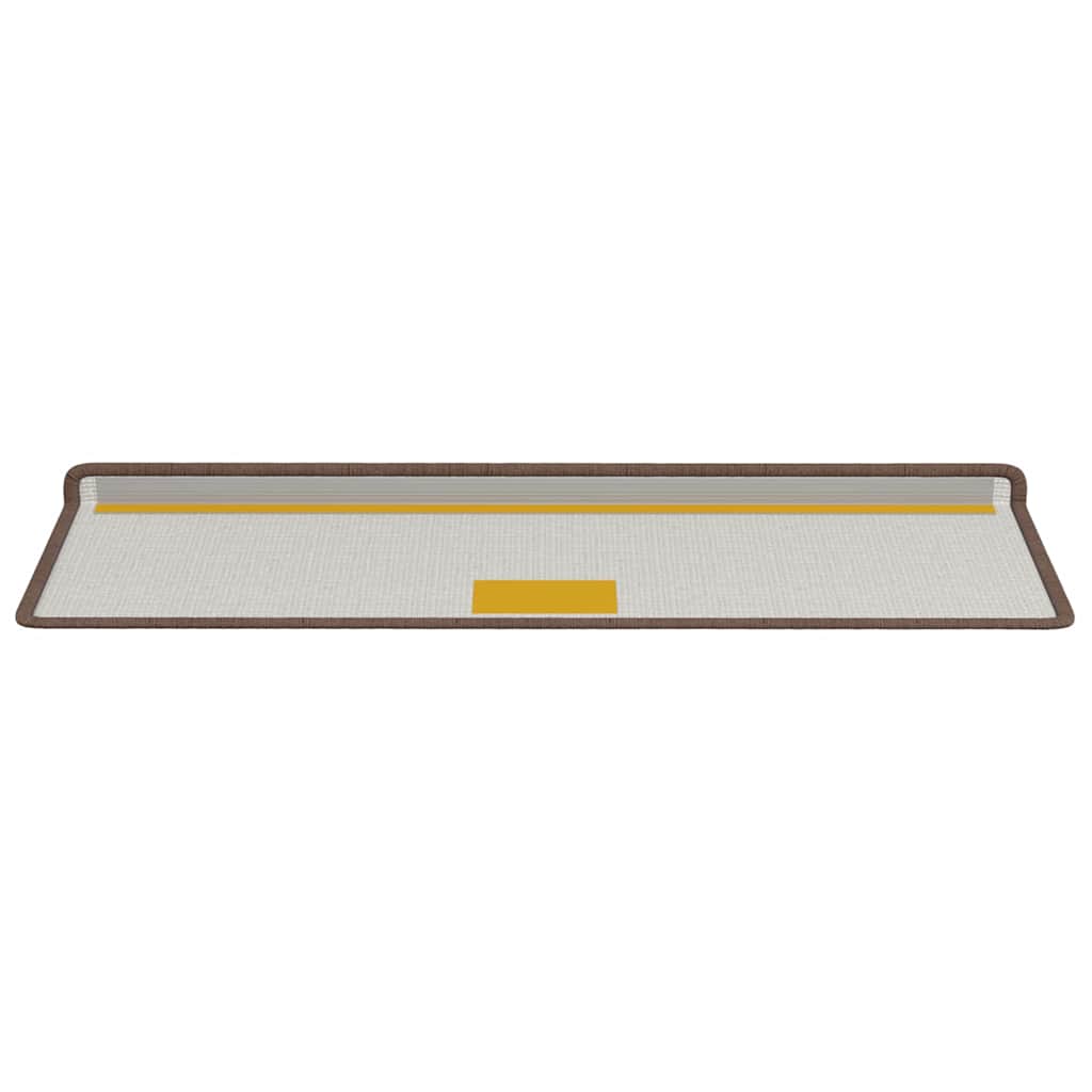 Selvlimende trappematter Stripete 15 pcs Brun 65 x 21 x 4 cm