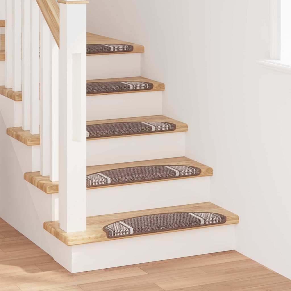 Selvlimende trappematter 15 pcs Brun 65 x 21 x 4 cm