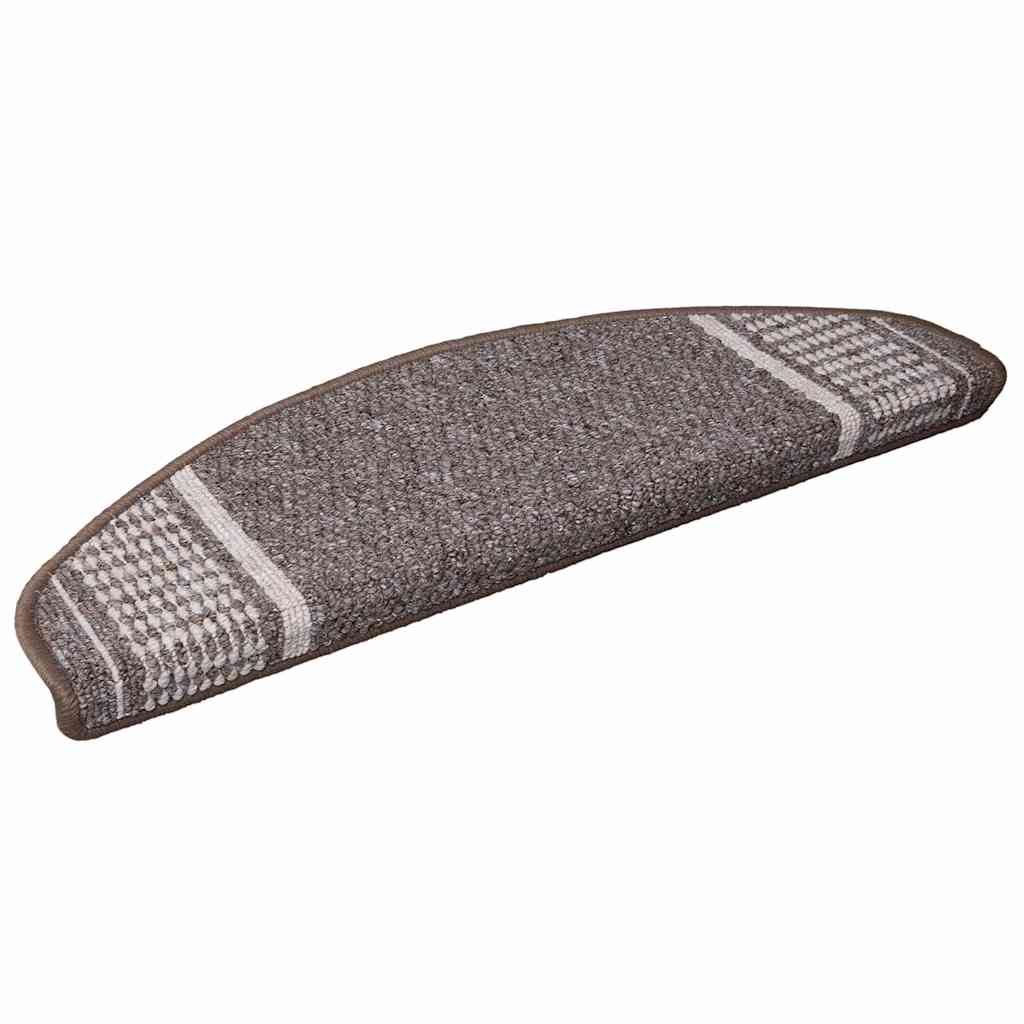 Selvlimende trappematter 15 pcs Brun 65 x 21 x 4 cm