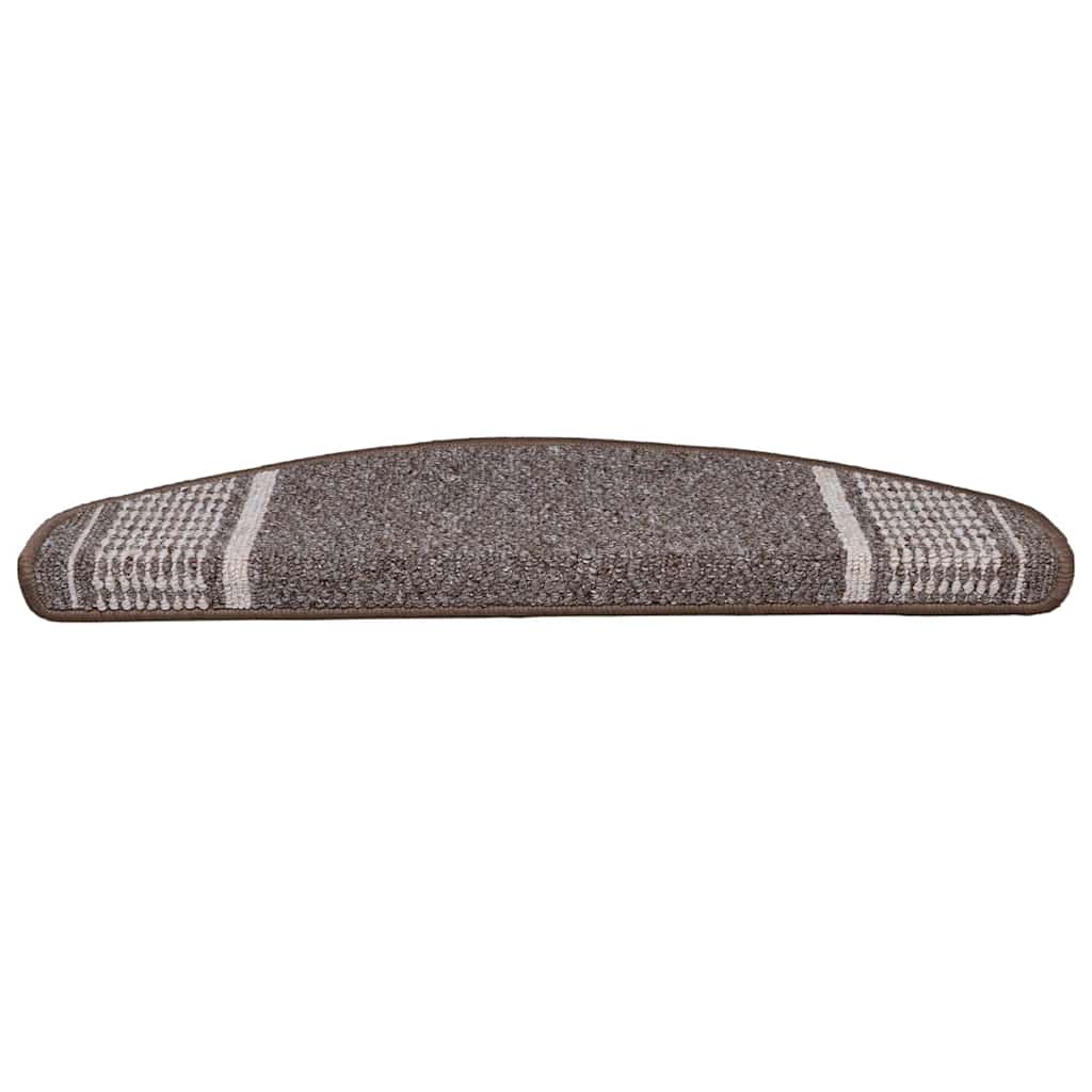 Selvlimende trappematter 15 pcs Brun 65 x 21 x 4 cm