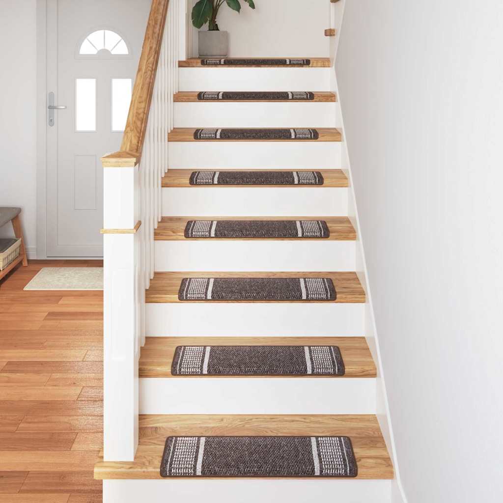 Selvlimende trappematter 15 stk. 65 x 21 x 4 cm Non-Slip Brun