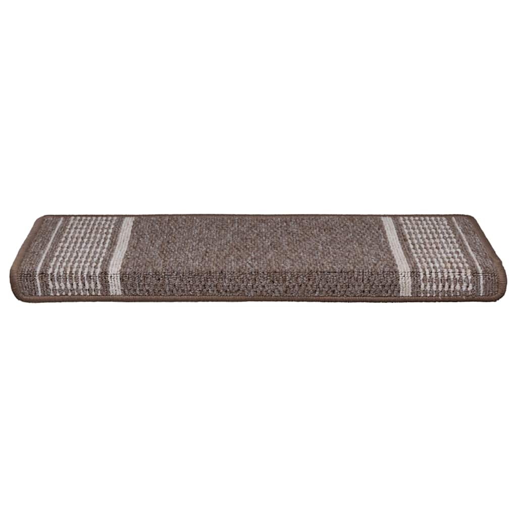 Selvlimende trappematter 15 stk. 65 x 21 x 4 cm Non-Slip Brun