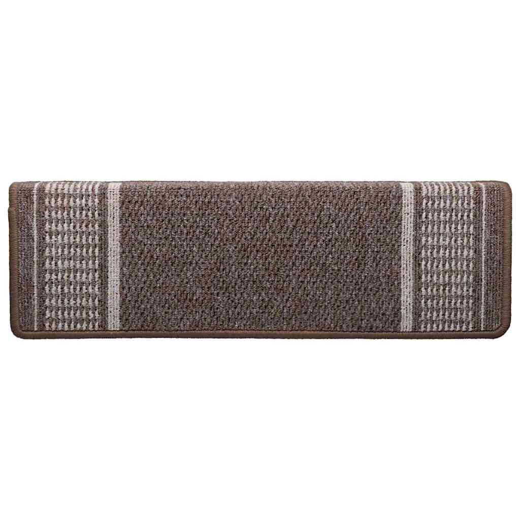 Selvlimende trappematter 15 stk. 65 x 21 x 4 cm Non-Slip Brun