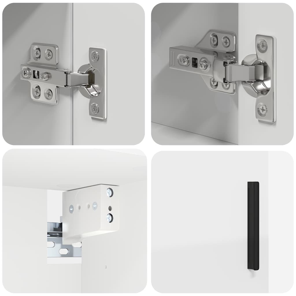 Baderomsinnredningssett 2 pcs Hvit Konstruert tre & Metall