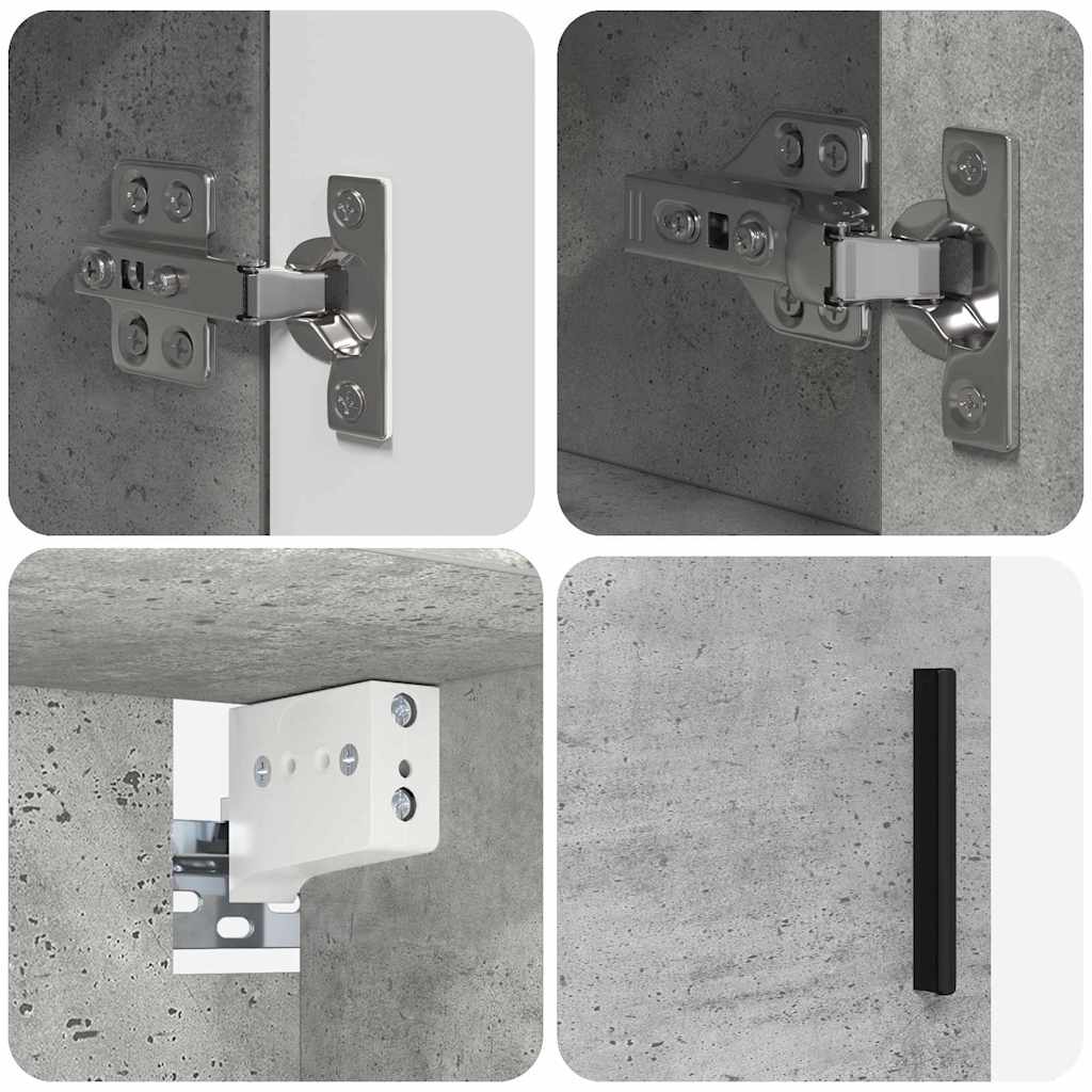 Baderomsinnredningssett 2 pcs Betonggrå Konstruert tre & Metall