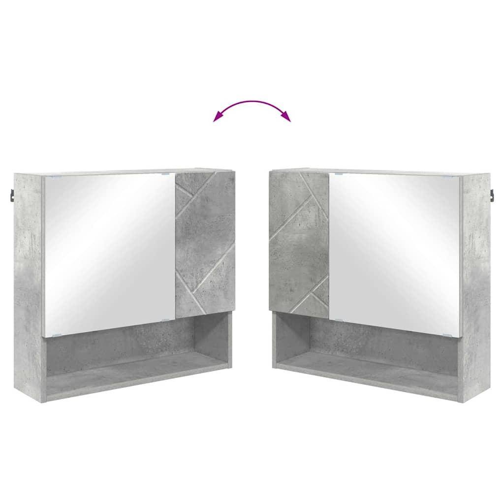 Baderomsinnredningssett 2 pcs Betonggrå Konstruert tre & Metall