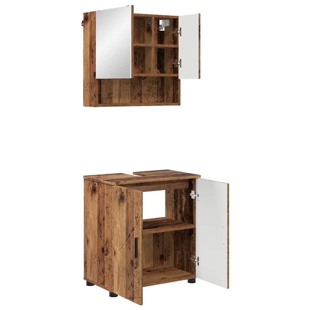 Baderomsinnredningssett 2 stk. Gamle tre 61 x 35 x 64 cm