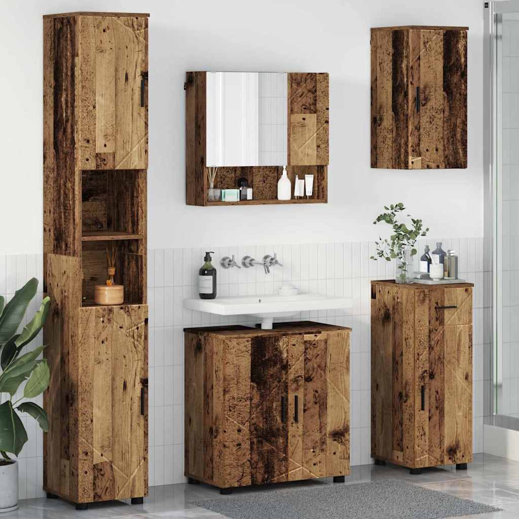 Baderomsinnredningssett 5 stk. Gamle tre 61 x 35 x 64 cm