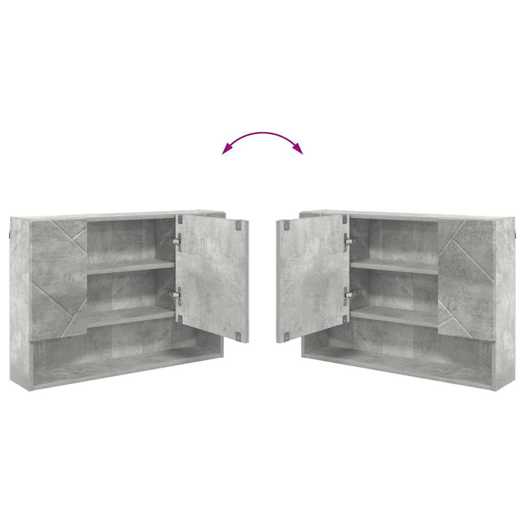 Baderomsinnredningssett 2 pcs Betonggrå Ingeniørtre og metall