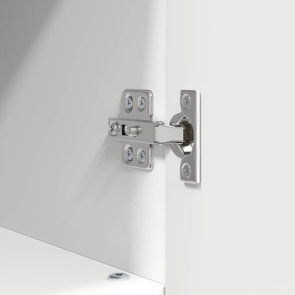 Baderomsinnredningssett 3 pcs Hvit Ingeniørtre og metall