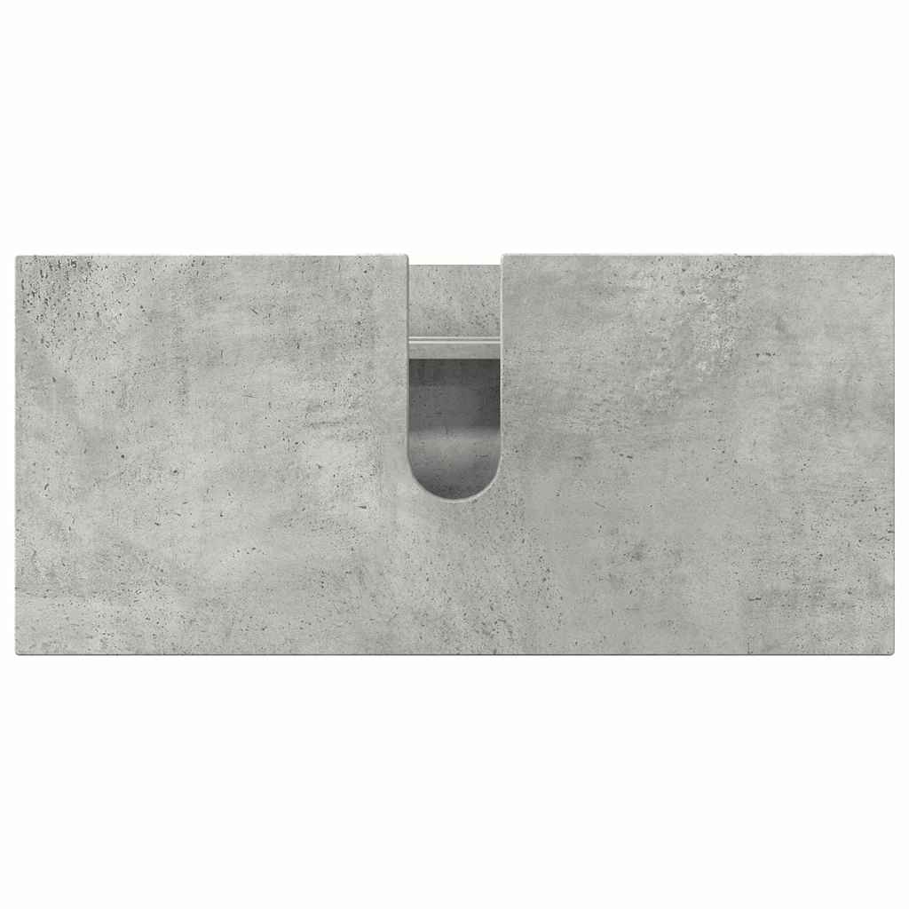 Baderomsinnredningssett 5 pcs Betonggrå Ingeniørtre og metall
