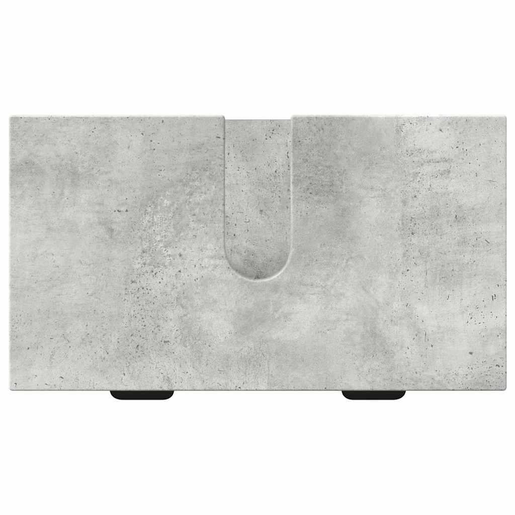Baderomsinnredningssett 2 pcs Betonggrå Ingeniørtre og metall