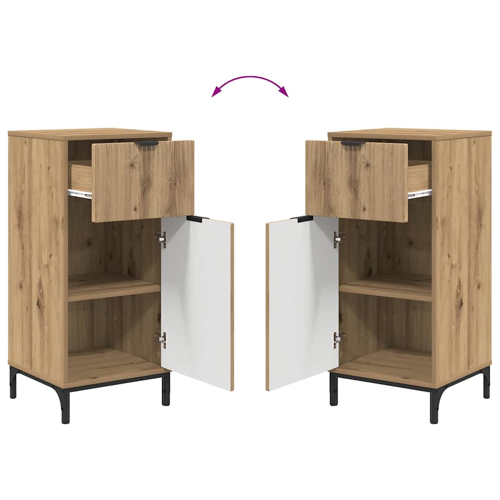 Baderomsinnredningssett 2 pcs Artisan Eik Ingeniørtre og metall